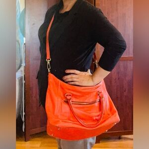 Kate Spade leather satchel handbag cross-body removable strap